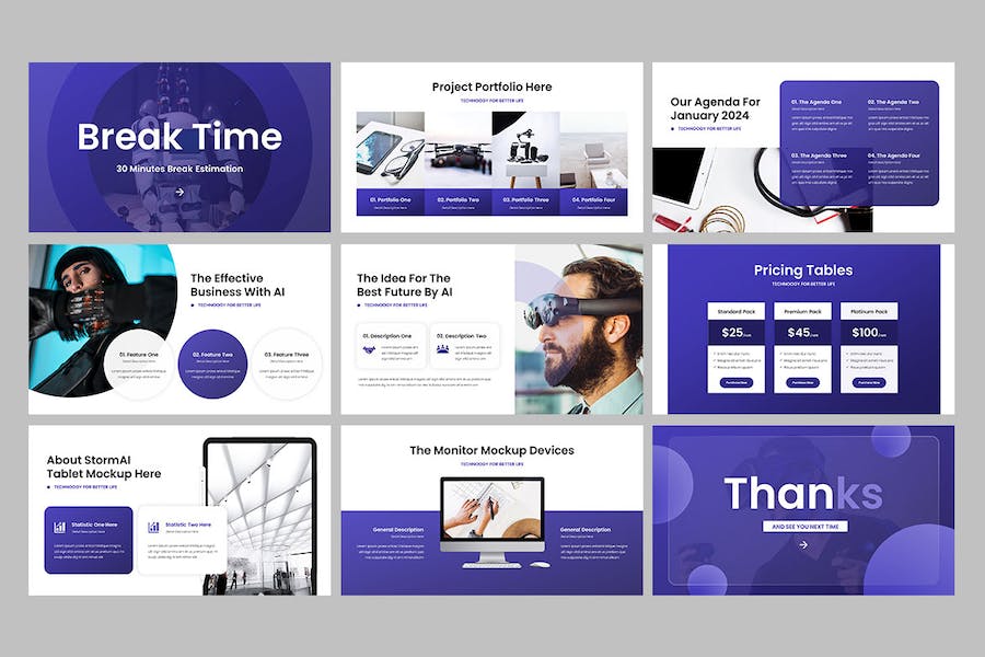 人工智能创意设计展示PPT模板 - 顶尖PPT