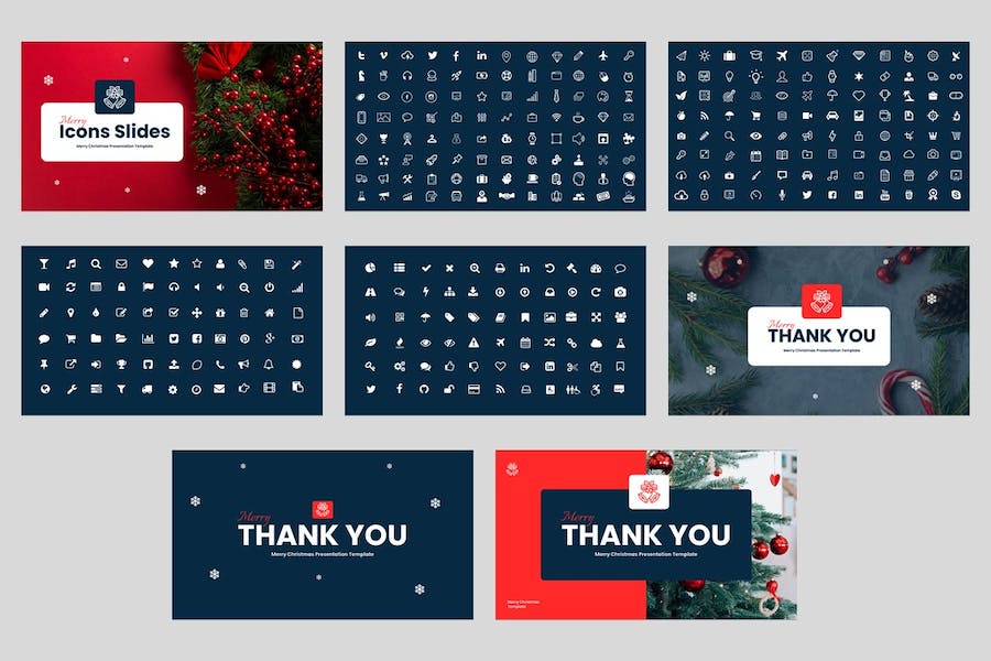 创意圣诞节快乐圣诞活动派对圣诞祝福keynote模板 - 顶尖PPT