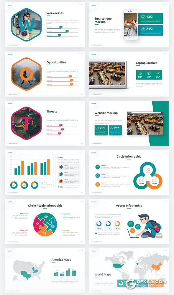 65页教育培训行业学习项目介绍国外多用途PPT模板11种主题配色 - 顶尖PPT