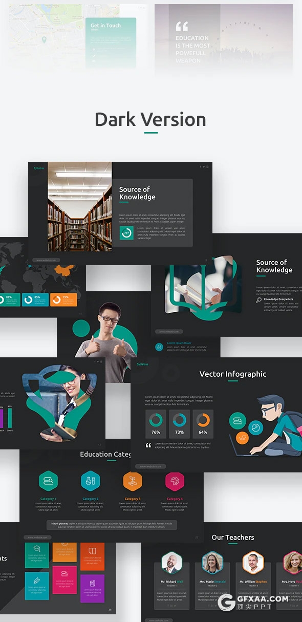 65页教育培训行业学习项目介绍国外多用途PPT模板11种主题配色 - 顶尖PPT