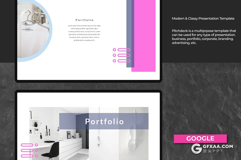 50页国外极简文艺时尚流行风格Google slides模板 - 顶尖PPT