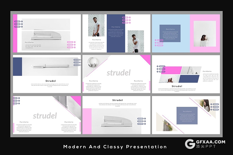 50页国外极简文艺时尚流行风格keynote模板 - 顶尖PPT