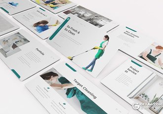 30页家政服务卫生清洁服务机构宣传介绍多用途PPT模板 - 顶尖PPT