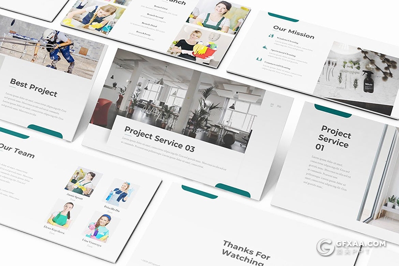 30页家政服务卫生清洁服务机构宣传介绍多用途PPT模板 - 顶尖PPT