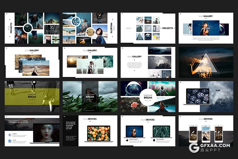 130多页2套国外简约风格多用途PPT动画模板 - 顶尖PPT