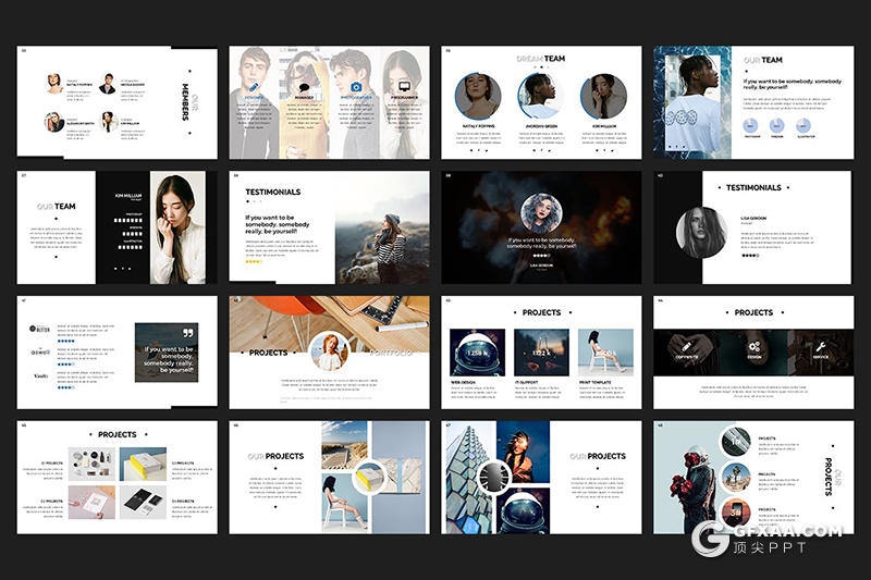 130多页2套国外简约风格多用途PPT动画模板 - 顶尖PPT