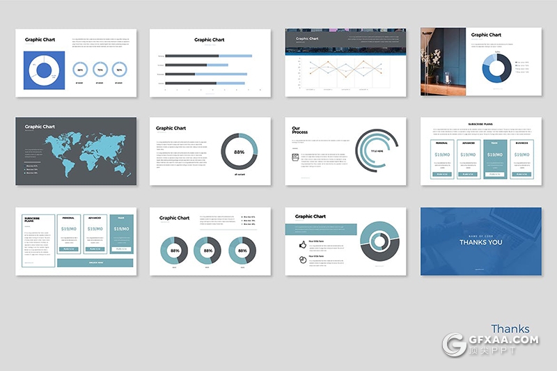 130多页2套国外简约风格多用途PPT动画模板 - 顶尖PPT