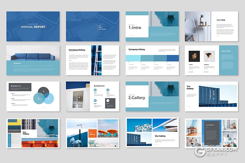 130多页2套国外简约风格多用途PPT动画模板 - 顶尖PPT