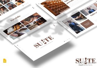 30页国外极简风格西装革履定制机构宣传介绍Google slides模板5种主题配色 - 顶尖PPT