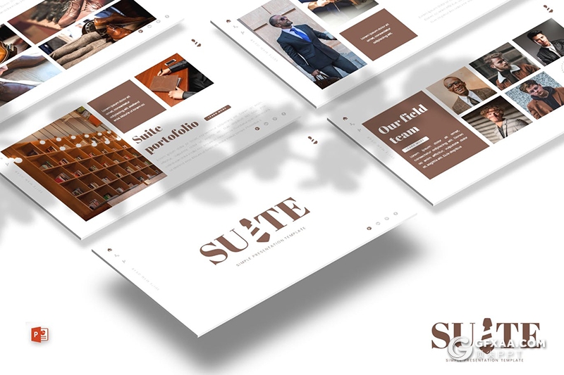 30页国外极简风格西装革履定制机构宣传介绍PPT模板5种主题配色 - 顶尖PPT