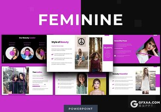 30页国外简约风格女性行业主题PPT模板5种主题配色 - 顶尖PPT