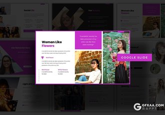 30页国外简约风格女性行业主题Google slides模板5种主题配色 - 顶尖PPT