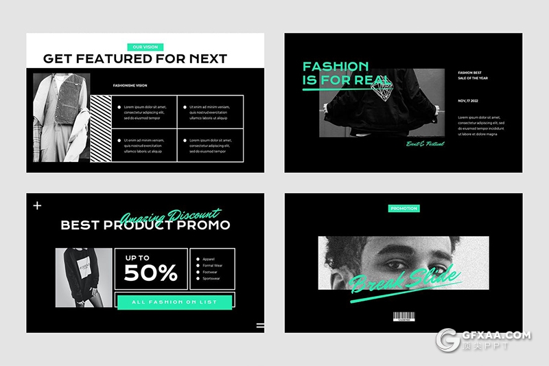 50页创意时尚杂志潮流风格Google slides模板 - 顶尖PPT