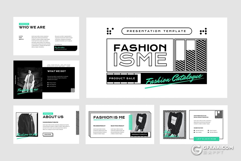 50页创意时尚杂志潮流风格Google slides模板 - 顶尖PPT