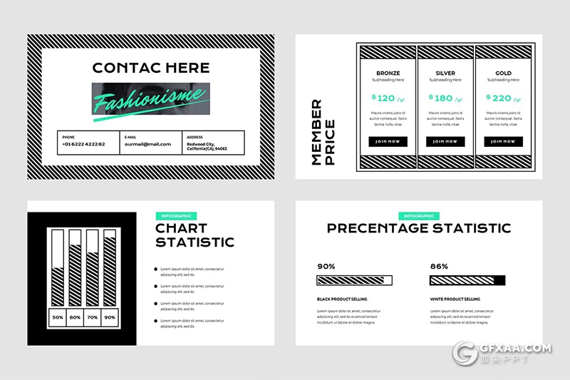 50页创意时尚杂志潮流风格Google slides模板 - 顶尖PPT