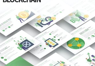 35页创意区块链虚拟货币概念插画图形PPT模板11种主题配色 - 顶尖PPT