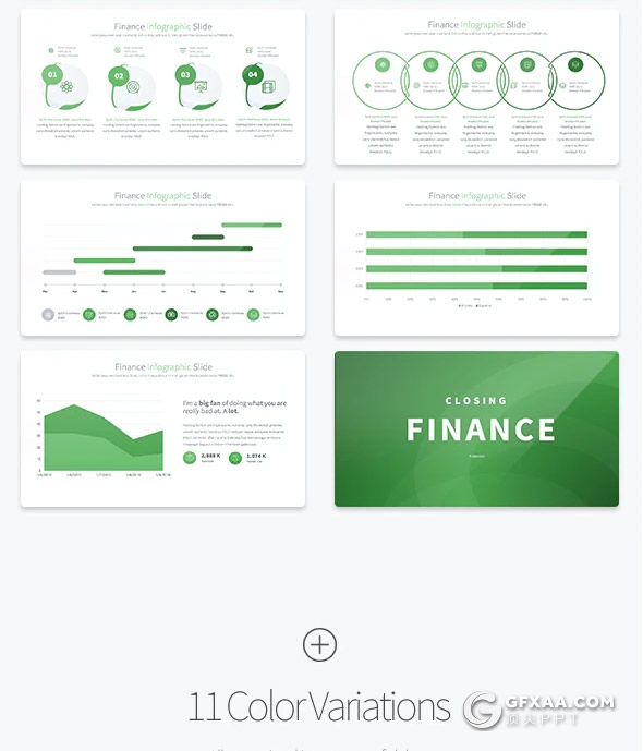 34页投资理财财务分析创意图形PPT模板11种主题配色 - 顶尖PPT