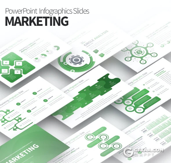 35页市场营销分析统计创意商务图形PPT模板11种主题配色 - 顶尖PPT