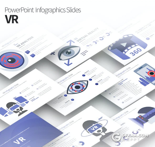 35页虚拟现实VR技术概念图形设计PPT模板11种主题配色 - 顶尖PPT