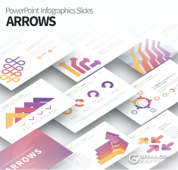 35页彩色创意箭头指向图形PPT模板 - 顶尖PPT