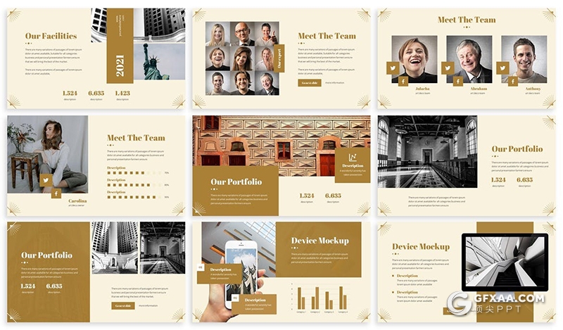 30页简文艺范建筑设计建筑公司团队介绍工作汇报PPT模板3种主题配色 - 顶尖PPT