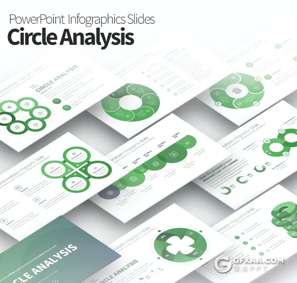 35页创意圆形分析信息图形PPT模板11种主题配色 - 顶尖PPT