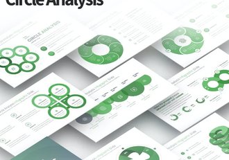 35页创意圆形分析信息图形PPT模板11种主题配色 - 顶尖PPT