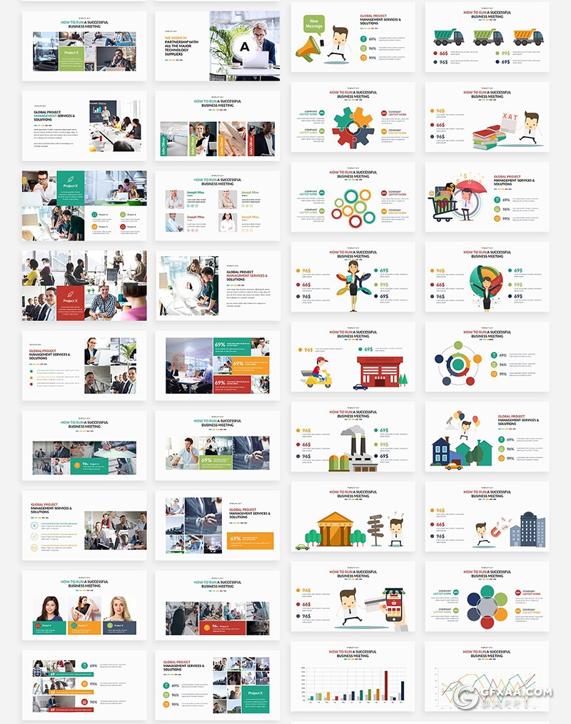 166页国外高端商务风格PPT数据分析统计商务插画ppt模板 - 顶尖PPT