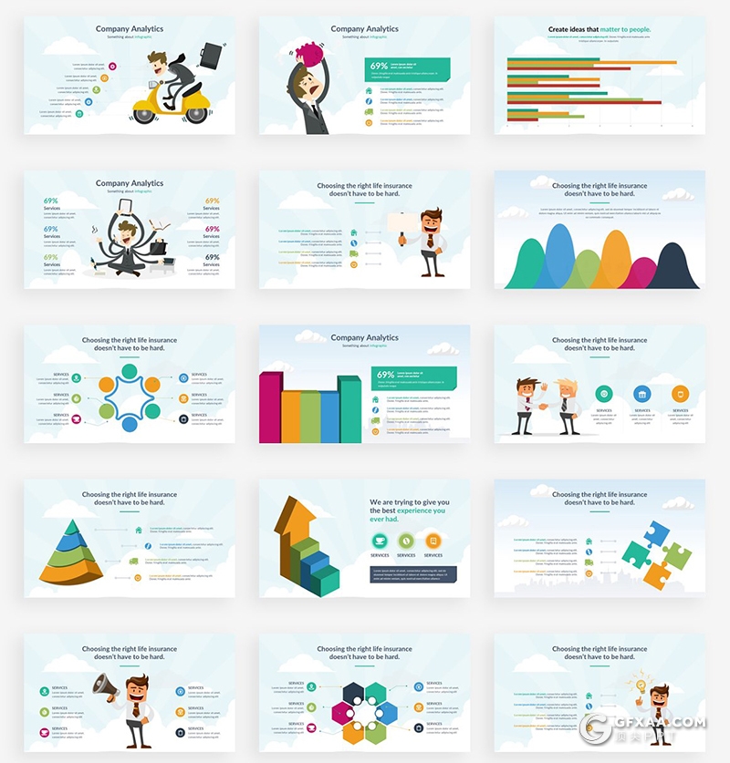 157页国外商务卡通插画ppt模板商务工作计划总结欧美风格项目合作展示企业介绍ppt模板 - 顶尖PPT