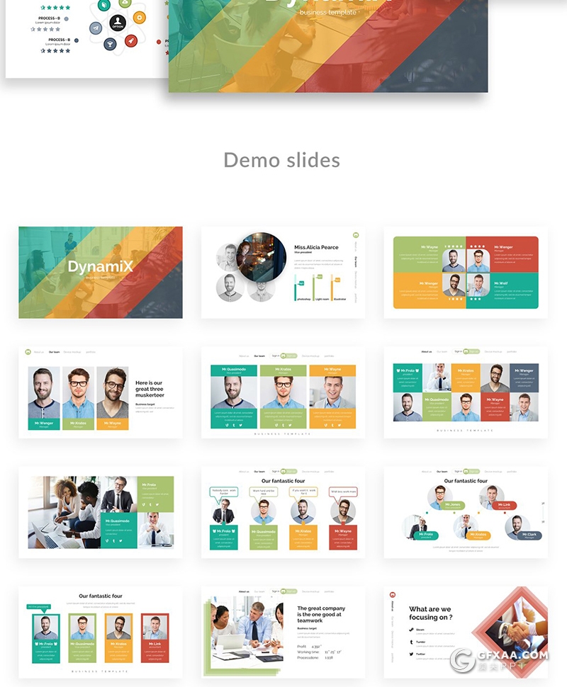 176页国外高端商务风格ppt模板项目合作团队企业介绍创意卡通图形ppt模板 - 顶尖PPT