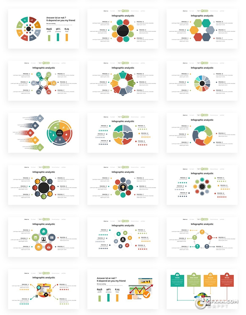 176页国外高端商务风格ppt模板项目合作团队企业介绍创意卡通图形ppt模板 - 顶尖PPT