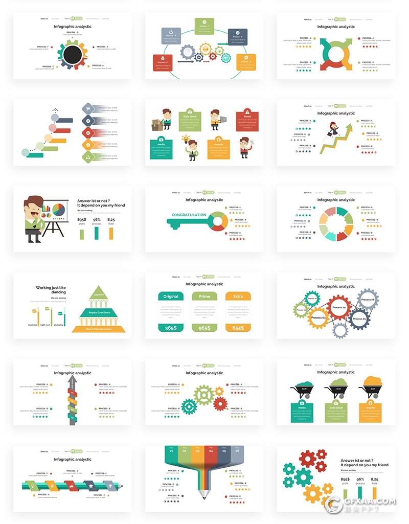 176页国外高端商务风格ppt模板项目合作团队企业介绍创意卡通图形ppt模板 - 顶尖PPT