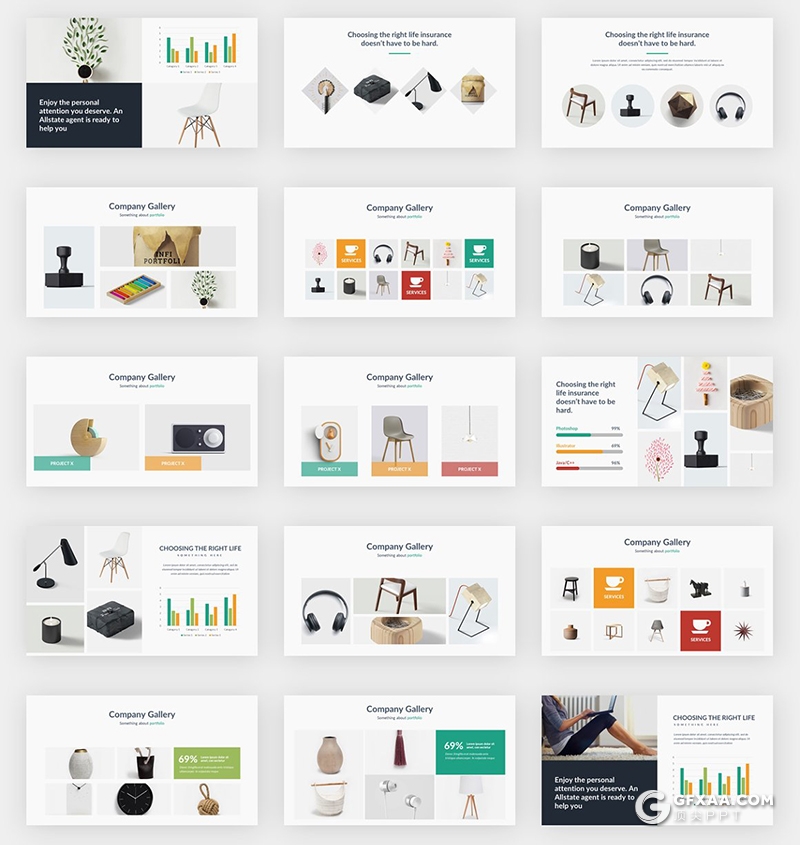 206页国外商务风格ppt模板创意商务信息图形作品展示企业介绍通用ppt模板 - 顶尖PPT