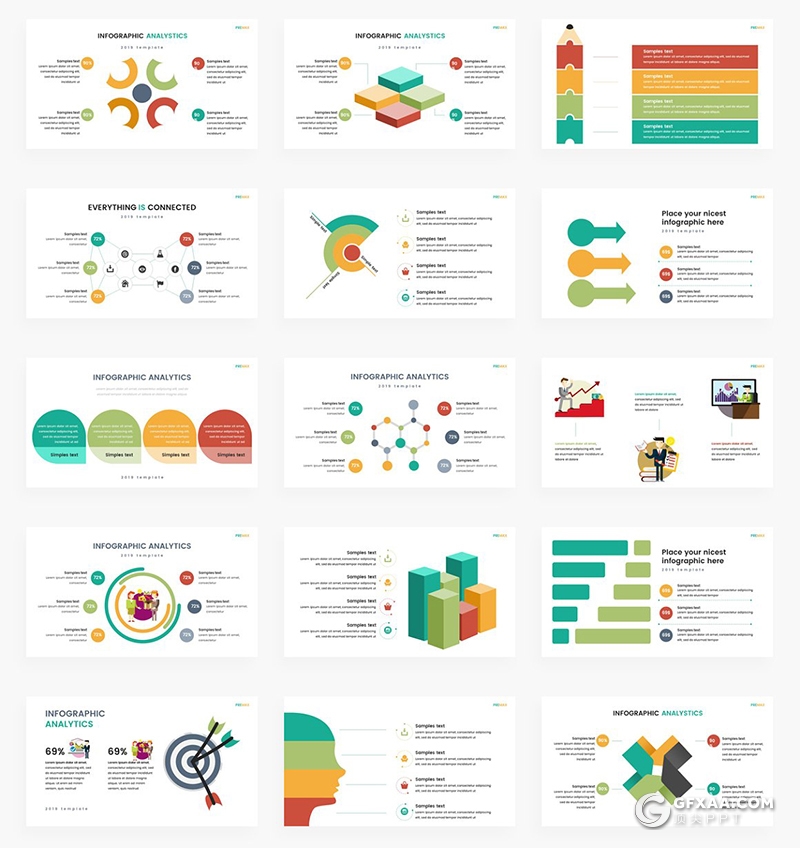 147页国外商务创意信息图形ppt模板逻辑数据分析信息图形ppt模板 - 顶尖PPT