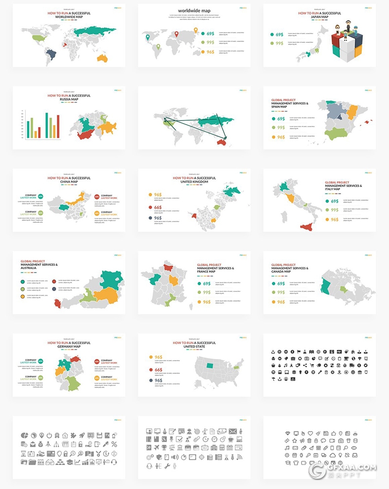 147页国外商务创意信息图形ppt模板逻辑数据分析信息图形ppt模板 - 顶尖PPT