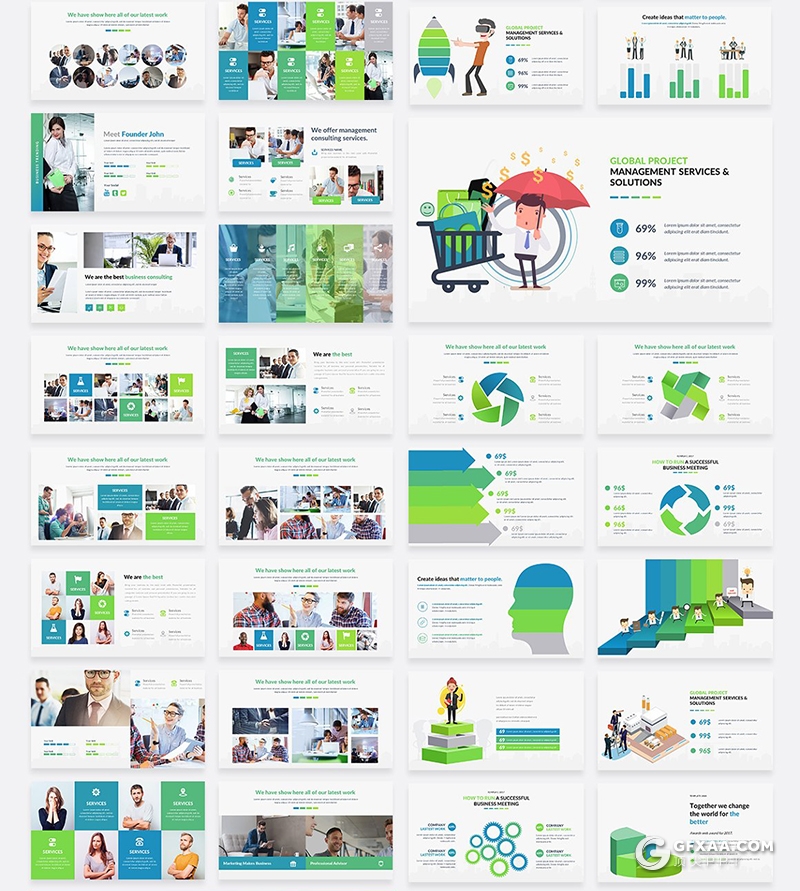 186页国外高端商务ppt模板企业介绍团队介绍创意商务信息数据图形ppt模板 - 顶尖PPT