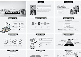 黑灰色扁平化企业宣传介绍项目分析数据展示keynote模板 - 顶尖PPT