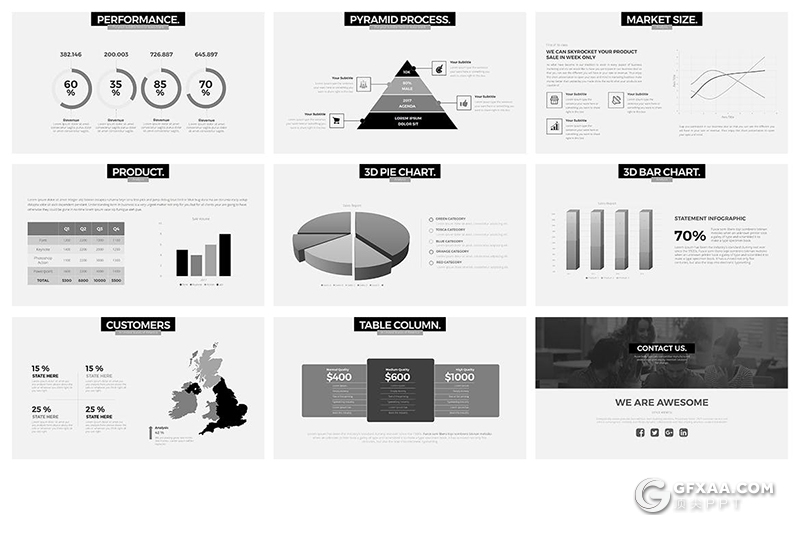 黑灰色扁平化企业宣传介绍项目分析数据展示keynote模板 - 顶尖PPT