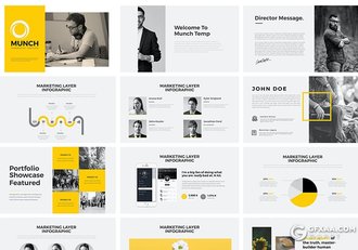 国外扁平化风格新年工作计划项目报告keynote模板 - 顶尖PPT