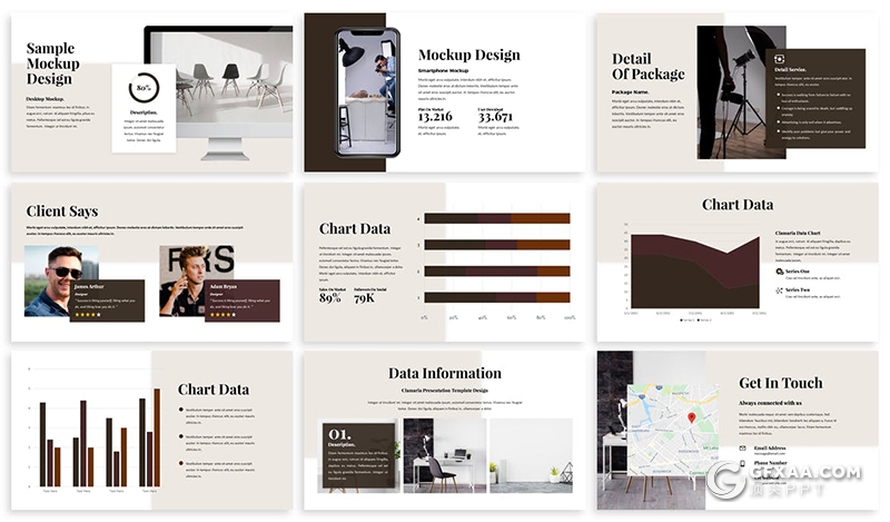 30页摄影工作室摄影团队介绍摄影项目合作介绍PPT模板5种主题配色 - 顶尖PPT
