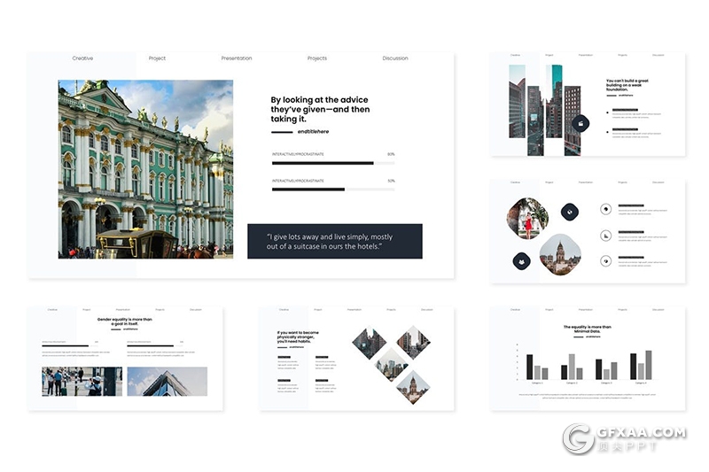 30页国外商务风格企业公司集团介绍公司实力展示项目合作Google slides模板5种主题配色 - 顶尖PPT