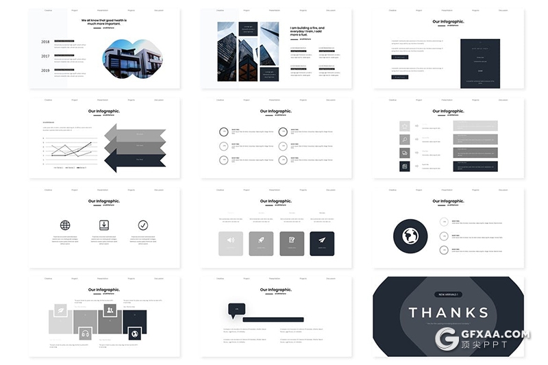 30页国外商务风格企业公司集团介绍公司实力展示项目合作Google slides模板5种主题配色 - 顶尖PPT