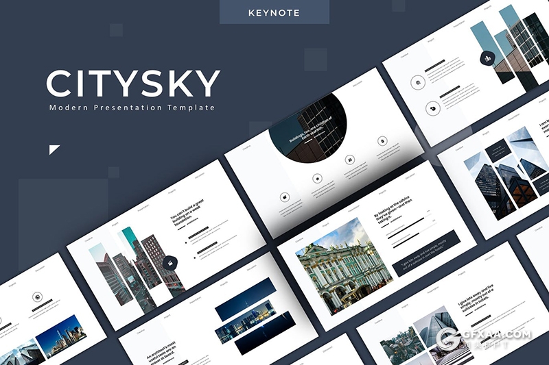 30页国外商务风格企业公司集团介绍key模板公司实力展示项目合作keynote模板5种主题配色 - 顶尖PPT