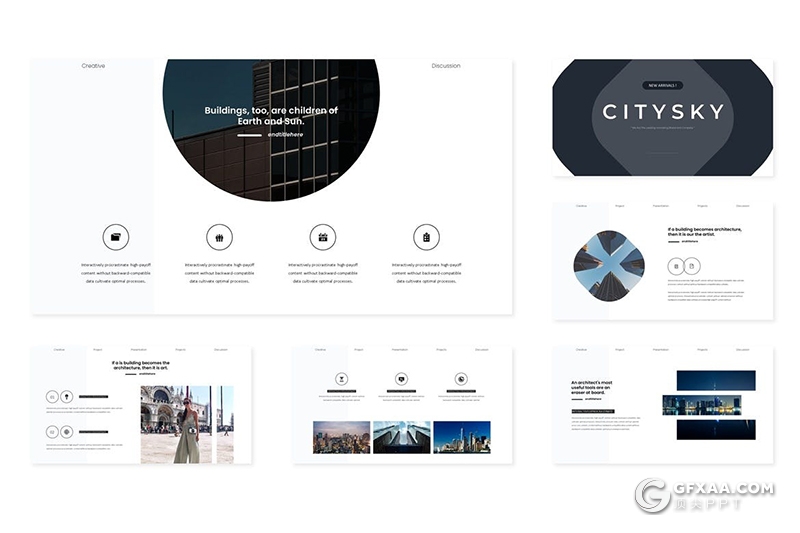 30页国外商务风格企业公司集团介绍公司实力展示项目合作Google slides模板5种主题配色 - 顶尖PPT