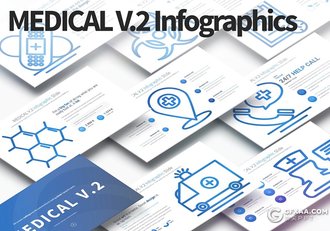 35页创意医疗行业线性图形PPT模板11种主题配色 - 顶尖PPT