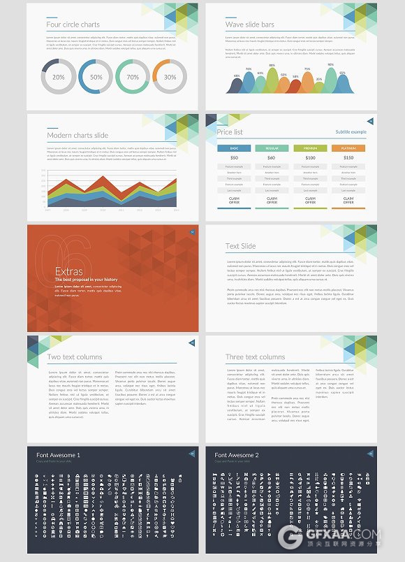 60页创意多边形动画多用途keynote模板 - 顶尖PPT