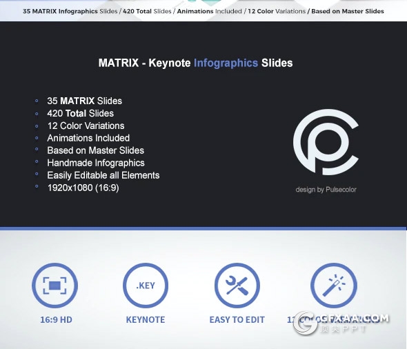 35页创意矩阵keynote图形模板圆形环绕要点图形keynote模板11种主题配色 - 顶尖PPT