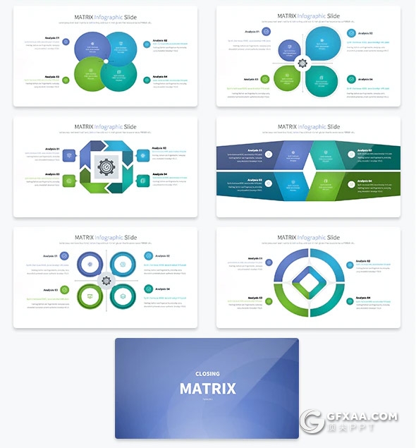 35页创意矩阵keynote图形模板圆形环绕要点图形keynote模板11种主题配色 - 顶尖PPT