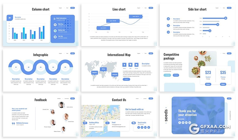 30简约风格景观植物养殖介绍家具介绍展示keynote模板6种主题配色 - 顶尖PPT