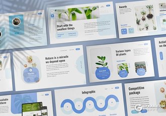 30简约风格景观植物养殖介绍家具介绍展示keynote模板6种主题配色 - 顶尖PPT